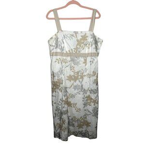 NY&CO Floral Sleeveless Midi Dress Women's 18 Beige camo babydoll 90s